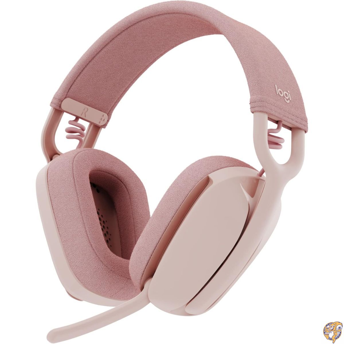 ロジクール Logitech Zone Vibe 100 軽量ワイヤレスヘッドセット（ノイズキャンセリングマイク内蔵）| マルチポイント対応、Bluetooth、Teams/Google Meet/Zoom対応、Mac/PC対応 - ローズ