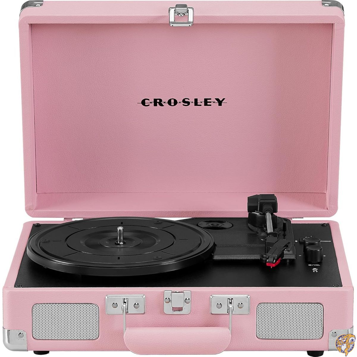 Crosley（クロスレイ）CR8005E-BH Cruiser Plus ヴィンテージ 3スピード Bluetooth 送受信対応 スーツケース型 レコードプレーヤー（ブラッシュ）