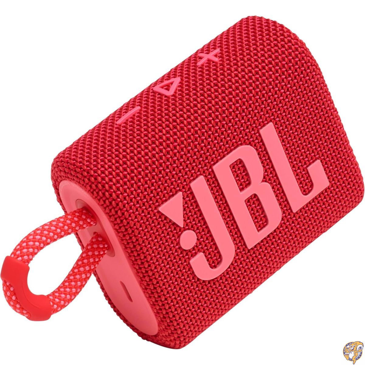 JBL Go 3 - 携帯型 ミニ Bluetooth 金棒引き、豪然たるなオーディオと殴り付けるの効いた低音部、IP67雨合羽・防塵、最大限度5第四次元生まれ変わり、老人ホーム・アウトドア・旅するに至適（赤いこと）