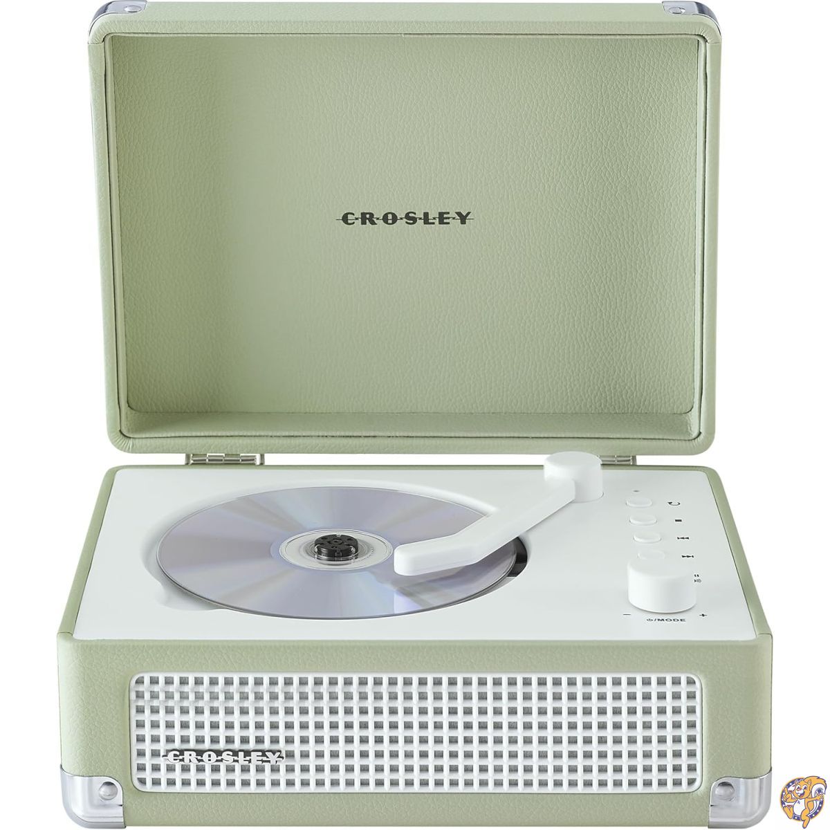 【クーポン配信中】Crosley CR3505A-MT Cruiser レトロ ポータブル CDプレーヤー（ステレオBluetoothスピーカー＆FMラジオ搭載）- ミント