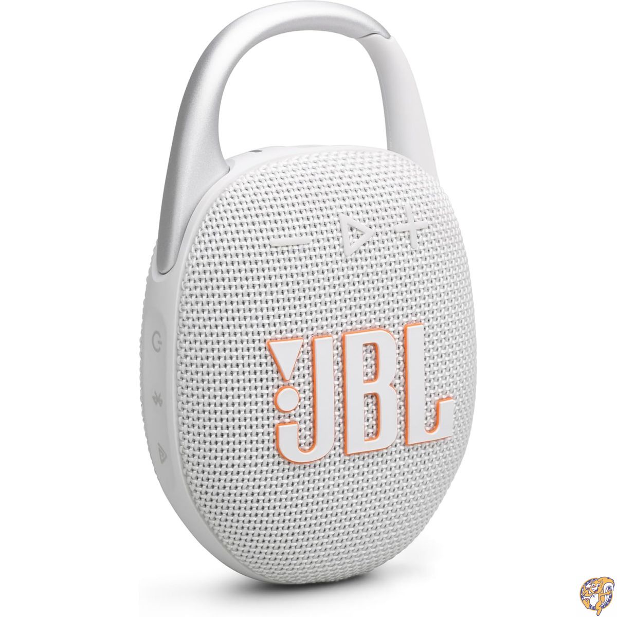 JBL Clip 5 - ウルトラ携帯型 雨合羽・防塵 Bluetooth金棒引き、殴り付けるの効いた低音部を響かせるJBL労働者階級物音、カラビナ一体型、最大限度12第四次元生まれ変わり、周囲の状況に思ん量りした再利用原材料やとい入れる（白いこと）
