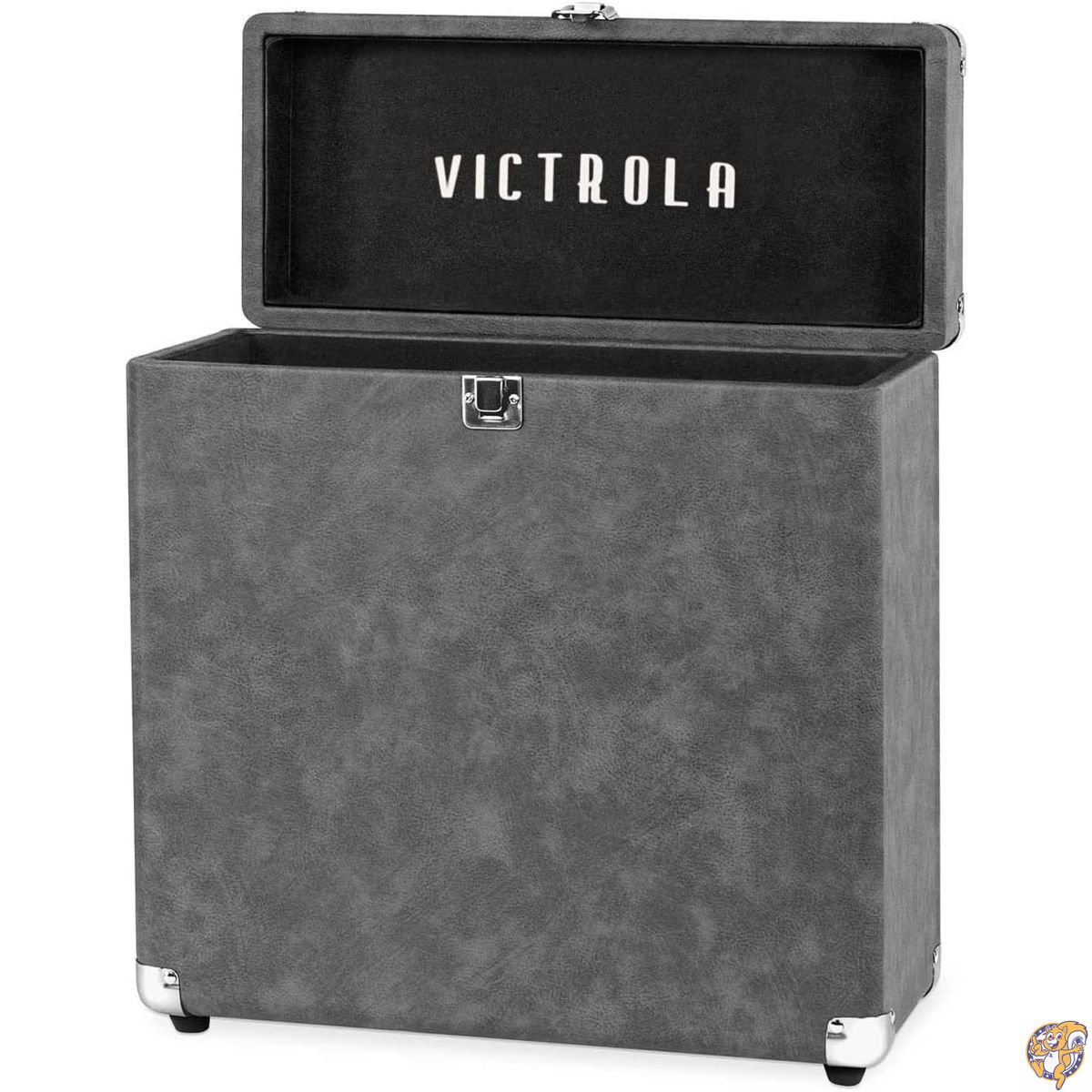 【百貨店大売り出し!クーポン券配達中】Victrolaヴィンテージビニールレコード納める容れもの30+レコード盤、薄墨色