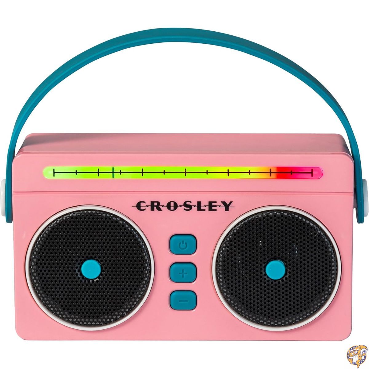 【最大777円クーポン配信】Crosley CR3050A-FG ミニブームボックス レトロ ポータブル Bluetooth スピーカー（LEDライト搭載）、カラー：フラミンゴ