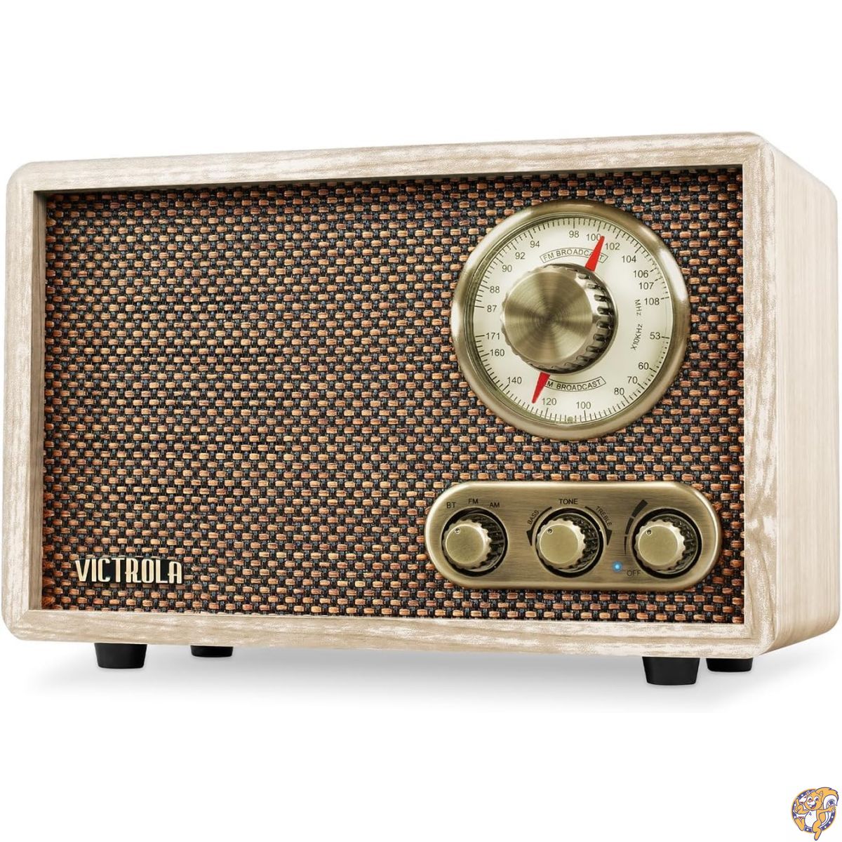 【百貨店大売り出し!引き換え証送達中】Victrola Willow - レトロな木製 Bluetooth ラジオ受信機（内蔵金棒引き積み上げる）: 雅びやかなヴィンテージデザイン、アナログ AM/FM チューニングダイヤル、低音部・高調子合わせる、ワイヤレスストリーミング（自然的）