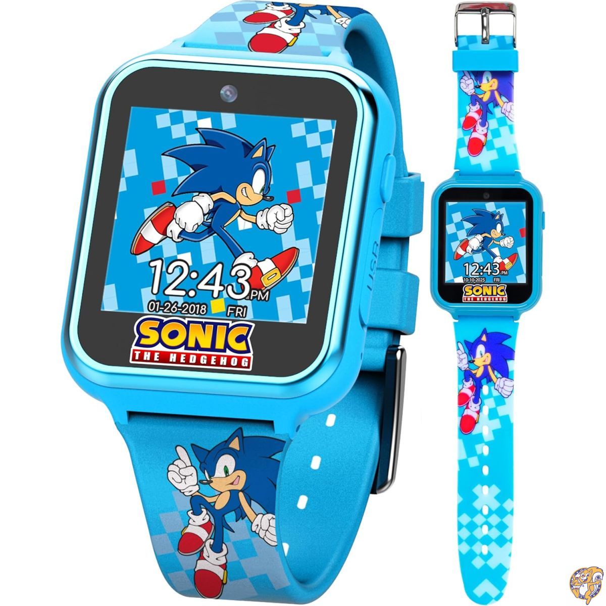 【最大777円クーポン配信】SEGA ソニック・ザ・ヘッジホッグ キッズ用スマートウォッチ タッチスクリーン 知育玩具 (自撮りカメラ/ゲーム/アラーム/電卓/歩数計内蔵) 男の子 女の子 プレゼント (モデル: SNC4055AZ)