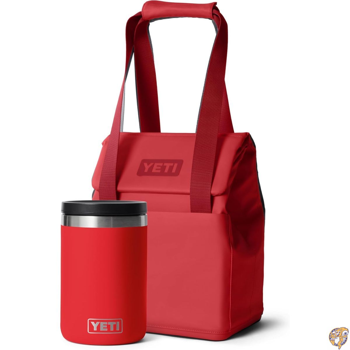 【クーポン配信中】YETI（イエティ） Rescue Red Rambler 16オンス（約473ml） フードジャー 真空断熱 ステンレススチール 完全密閉蓋 & Daytrip 14L 断熱ソフトクーラー トートバッグ（レスキューレッド）｜アメリカグッドバイブス