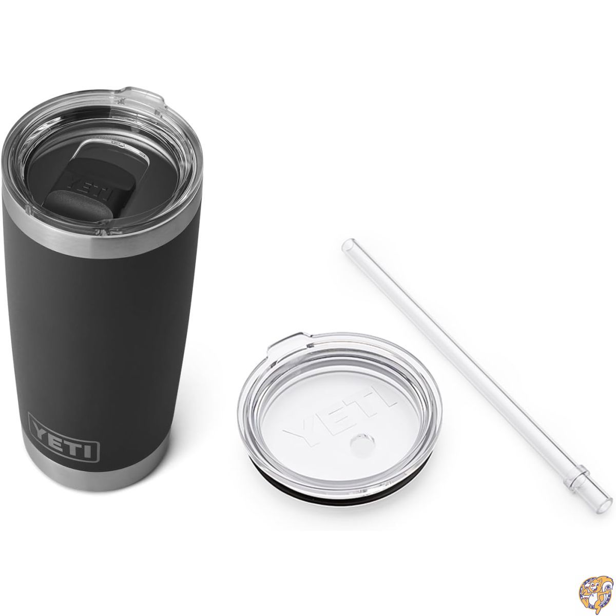 【百貨店大売り出し!引き換え証配送中】YETI（イエティ）ランブラー 20薬局衡オンス（約591ml）タンプラー 蓋仕掛ける（MagSlider蓋 ＆ 麦わら蓋付き添い人） 黒いこと
