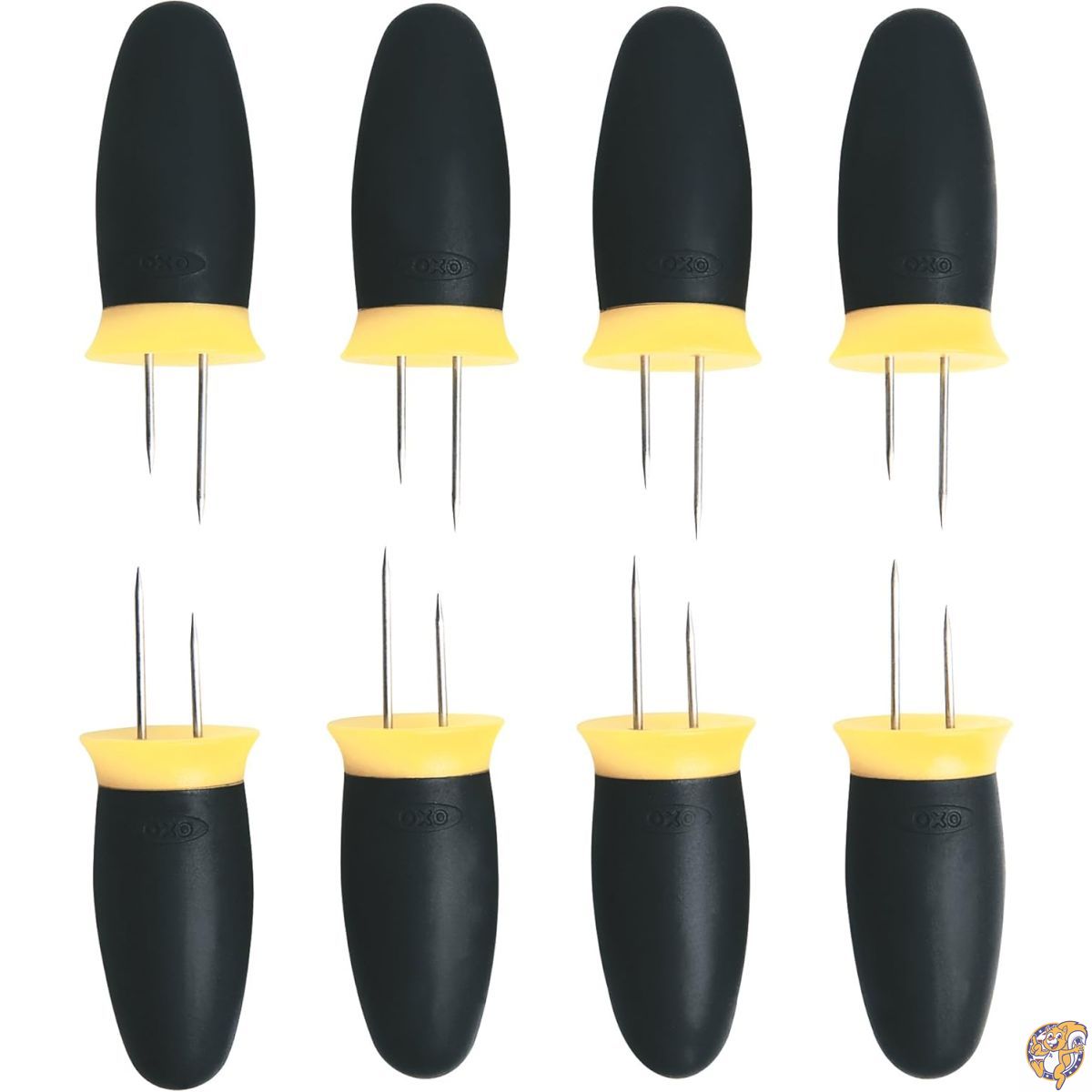 OXO（オクソー）グッドグリップス ステンレス製 コーンホルダー 8個セット（イエロー） 滑り止め付き