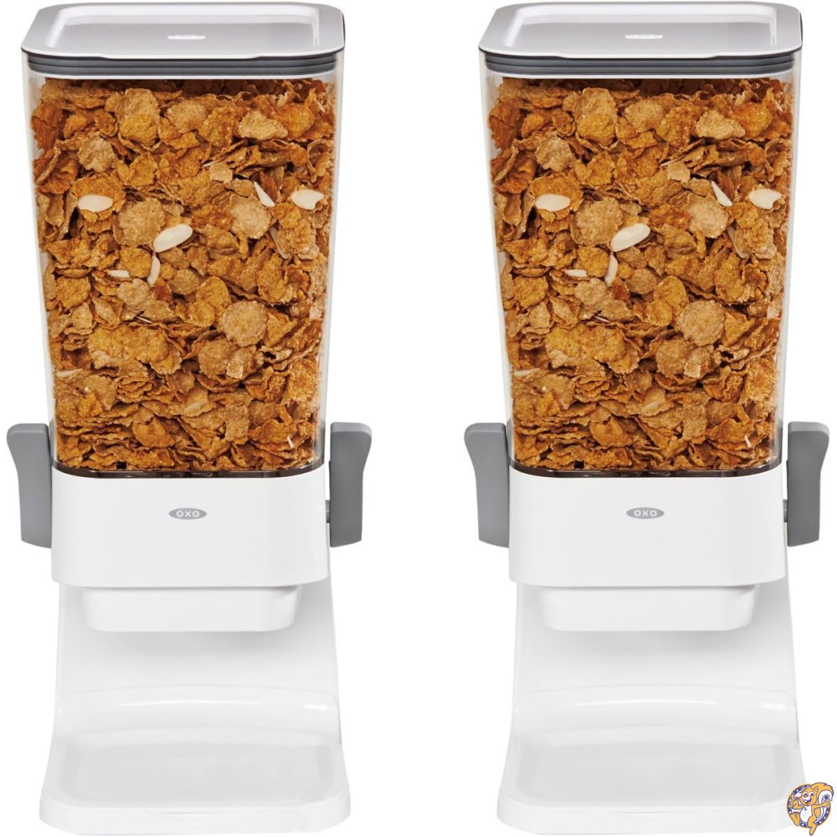 OXO Good Grips (オクソー グッドグリップス) カウンタートップ シリアルディスペンサー 2個セット（クリア/ホワイト）