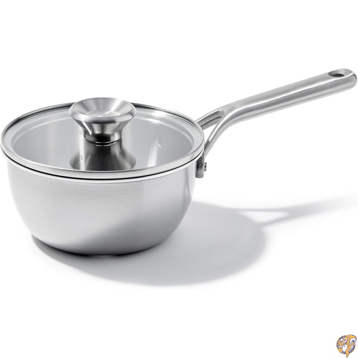 OXO Mira 3層社会システム ステンレス鋼 シェフズパン 1.5QT（約1.4L） 蓋付き添い人 | PFAS無償性 多層社会システム IH相応う 食洗機・オーヴン相応う しろがね色