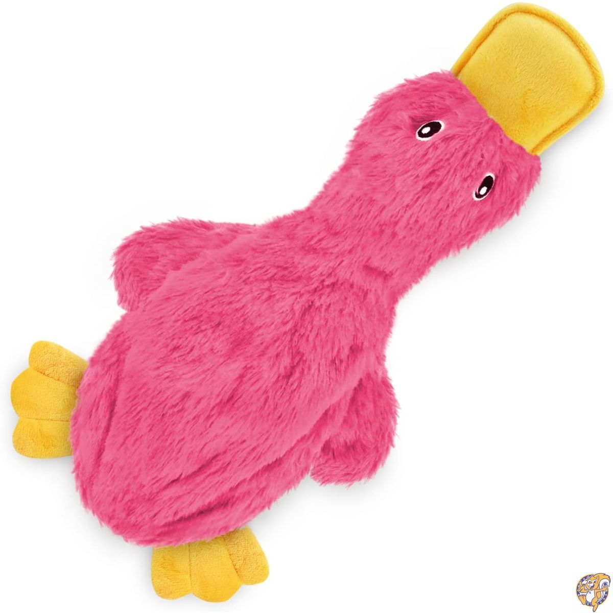 Best Pet Supplies Crinkle Dog Toy for Small, Medium, and Large Breeds, Cute No Stuffing Duck with Soft Squeaker, Fun Indoor Puppies Senior Pups, Plush Mess Chew Play - Light Pink