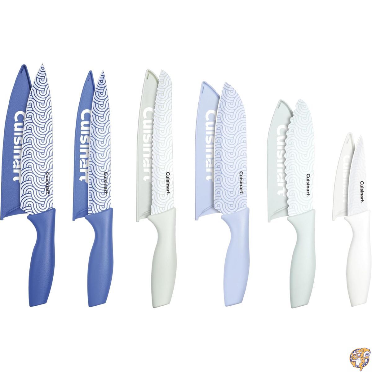 【クーポン配信中】Cuisinart Advantage 12ピース キッチンナイフセット、プロ品質 ノンスティックコーティング ステンレススチール包丁(専用カバー付き)、スムーズな切れ味を実現するカラーコーティング、人間工学に基づいたハンドル、G1022-12BW|アメリカグッドバイブス