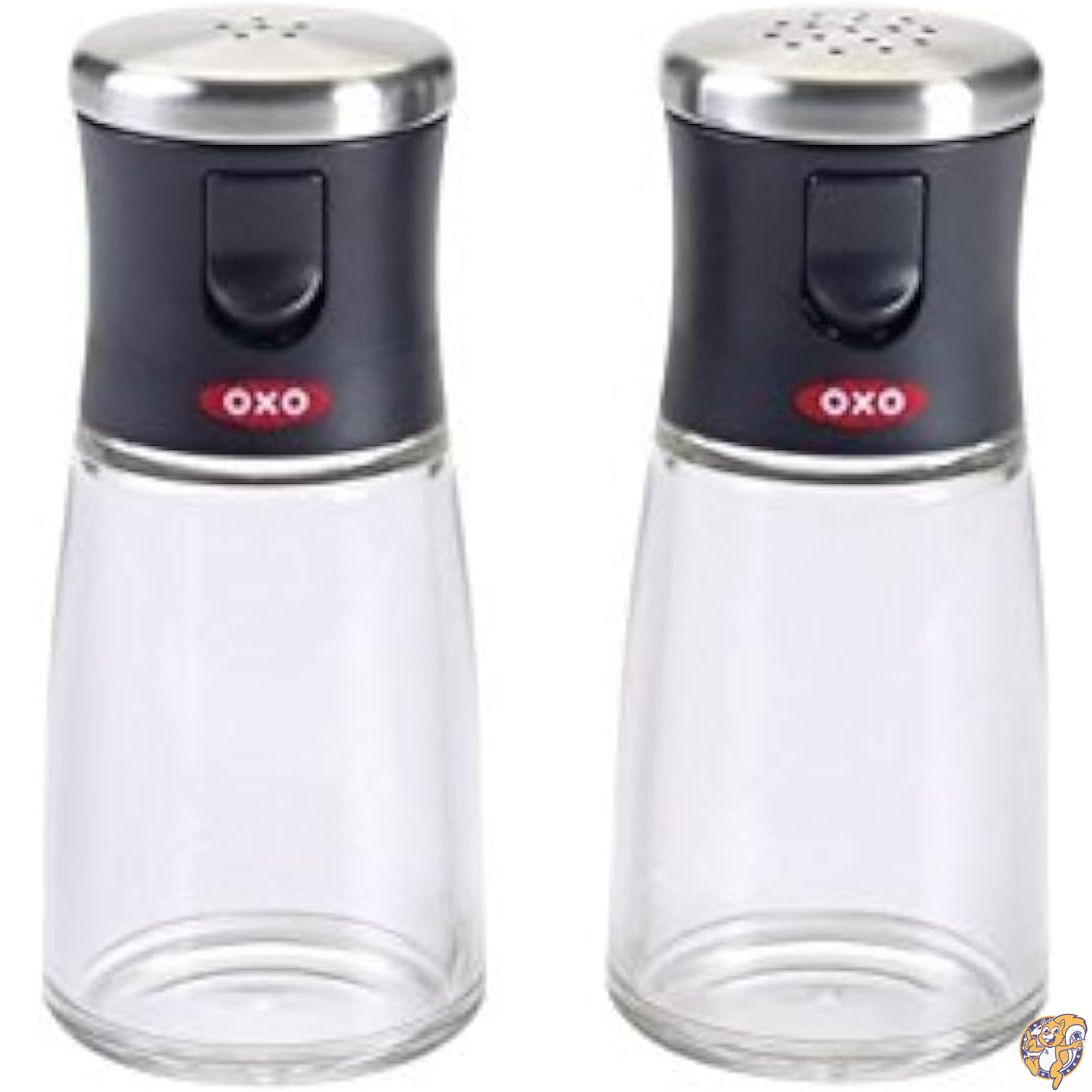 【百貨店大売り出し!クーポン券配達中】OXO（オクソー）ソルト＆黒コショウ シェーカー 書き割り