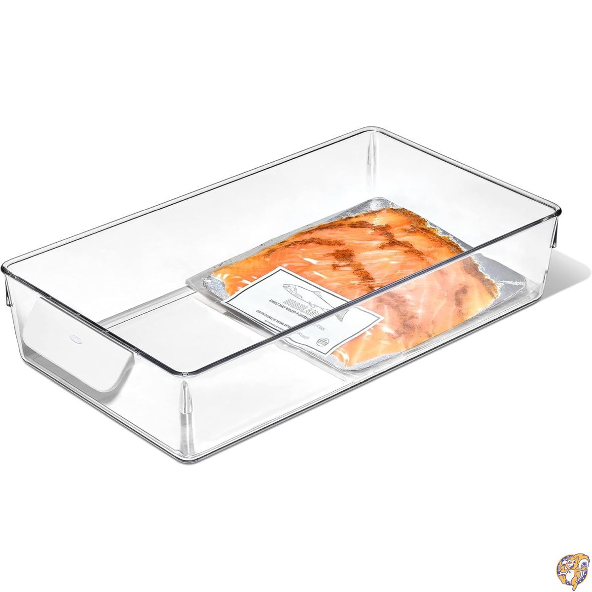 OXO (オクソー) Good Grips 冷蔵庫用整理ケース 20cm x 35.5cm | チーズ、肉、魚の収納に便利 透明で中身が見やすい