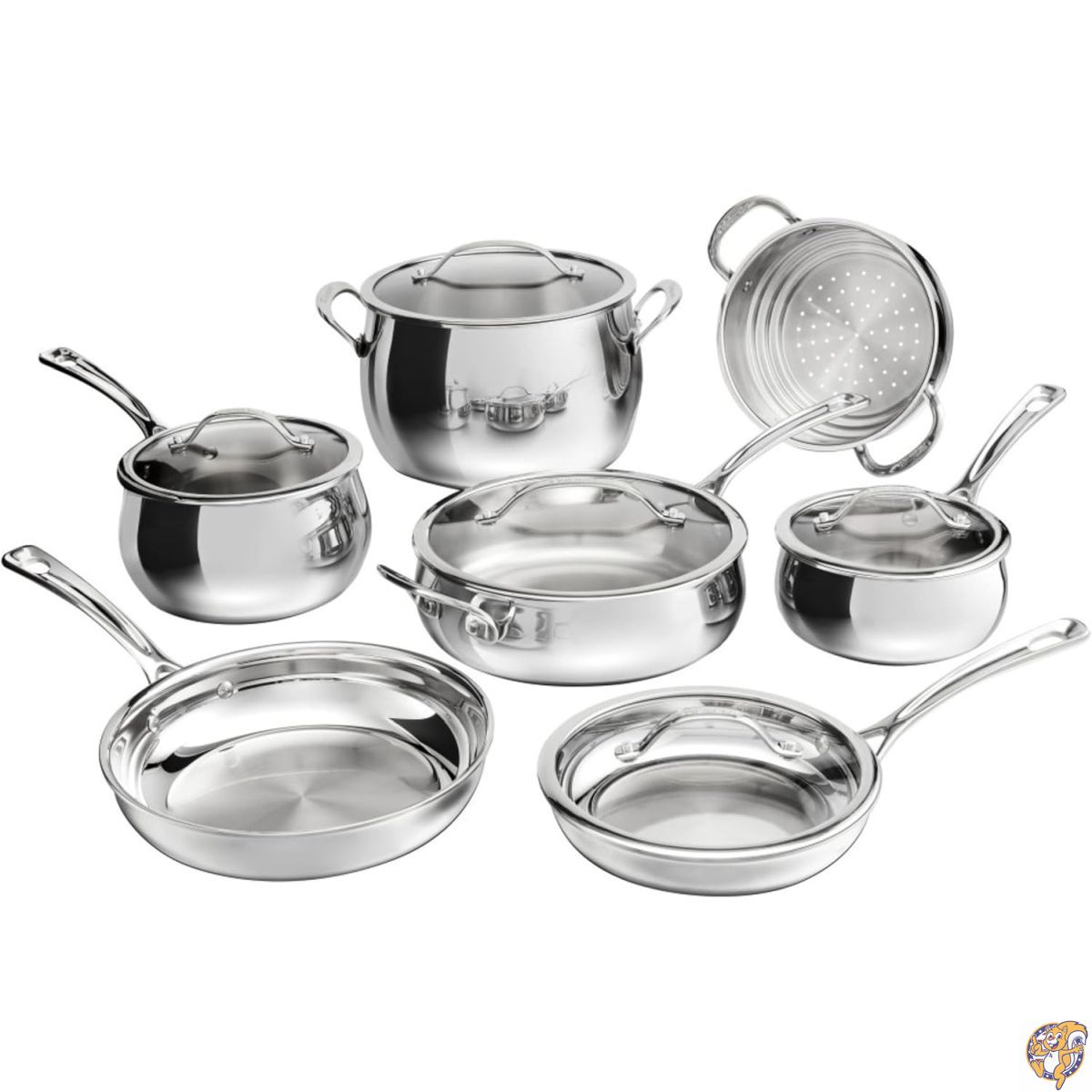 【百貨店大売り出し!引き換え証送達中】Cuisinart PureClad\u0026trade; 3層ステンレス鋼スチール写真膳立て物の具12点書き割り PCT-12