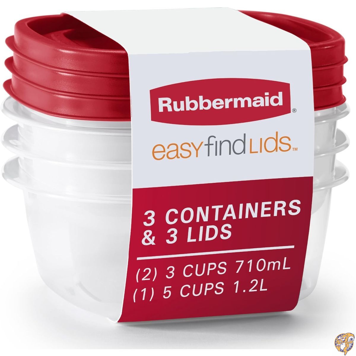 【クーポン配信中】ラバーメイド(Rubbermaid)イージーファインドリッド 710ml×2 +1.2L 3個セット 保存容器 BPAフリー 2039756