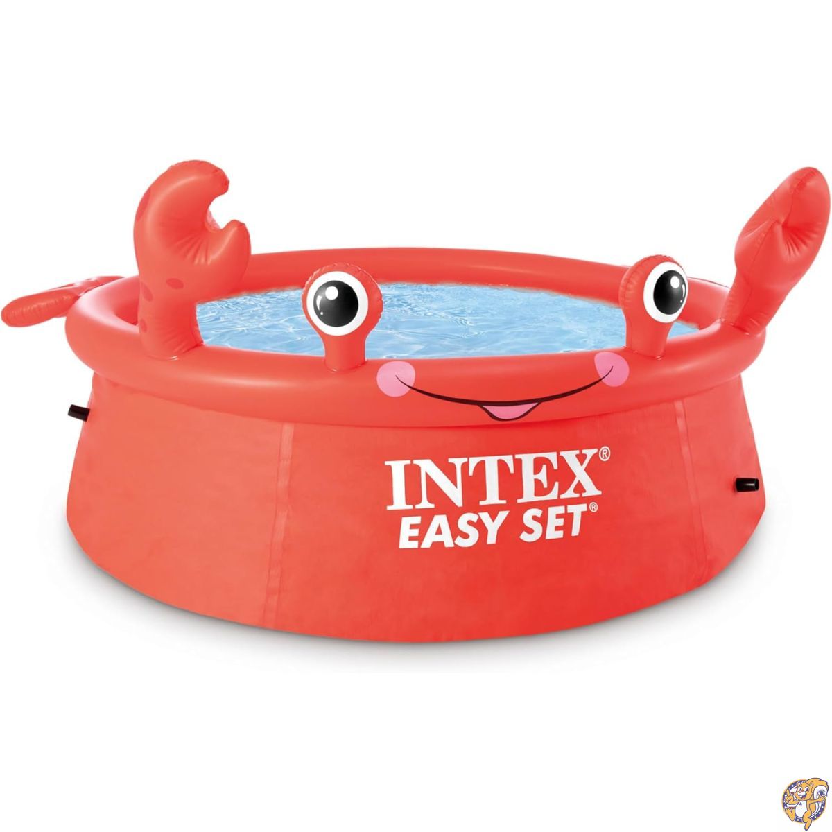 INTEX 26100EH Happy Crab Easy Set 空気注入式プール:6フィート x 20インチ - 耐パンク素材 クイックインフレーション 容量232ガロン 水深16インチ