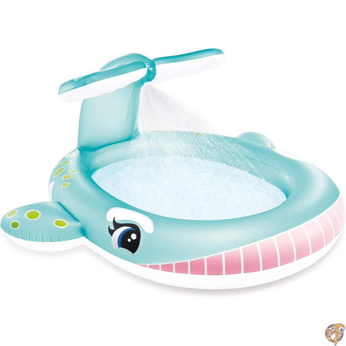Intex 空気注入式クジラスプレー 子供用プール 79インチ x 77インチ 36インチ 57440EP - 小型ブローアップスプラッシュプール&スプリンクラー 裏庭 幼児用プレイセンター