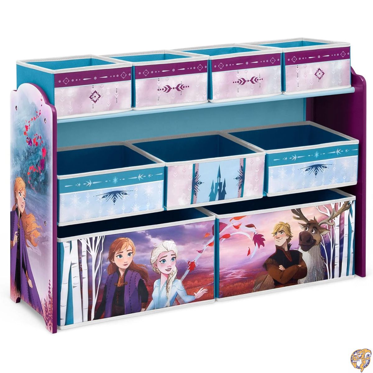 Delta Children ディズニー アナと雪の女王 デラックス 9個 収納ラック おもちゃ箱（Greenguard Gold 認定）