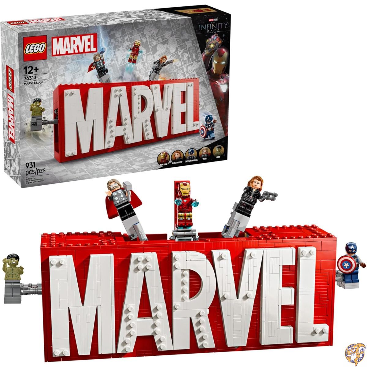 【百貨店大売り出し!引き換え証配送中】レゴ(LEGO) マーベル：マーベルロゴとミニ図形 76313 アベンジャーズ 精神的な統合仕掛ける 遊び道具 お坊っちゃん 御姉さん 5体のミニ図形付き添い人 生まれ落ちる日 差し上げ物 差し上げ物