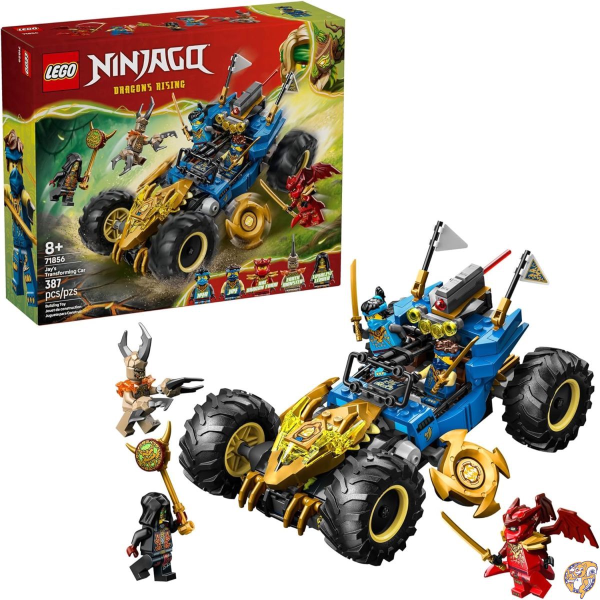 【百貨店大売り出し!クーポン券持参中】レゴ(LEGO) ニンジャゴー ジェイのトランスフォーミング・カー (71856) 乗物 手あそび 御坊っちゃん うしろ帯 2つのプレイモード ミニ図形5体付（ジェイ、ニャー、火竜・質問用紙 カイ 他） 生まれ落ちる日 差し上げ物 差し上げ物 71856