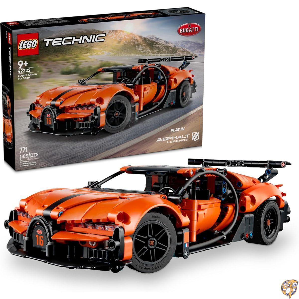 【百貨店大売り出し!引き換え証送達中】レゴ(LEGO) 技術 ブガッティ・シロン Pur Sport ご機嫌パーカー 42222 - 本物さながらのステアリングとW16発動機を積み上げるしたスポーツカーの精神的な統合書き割り。、お坊っちゃん・お嬢さん・車猥りがましいの方への生まれ落ちる日差し上げ物に至適。