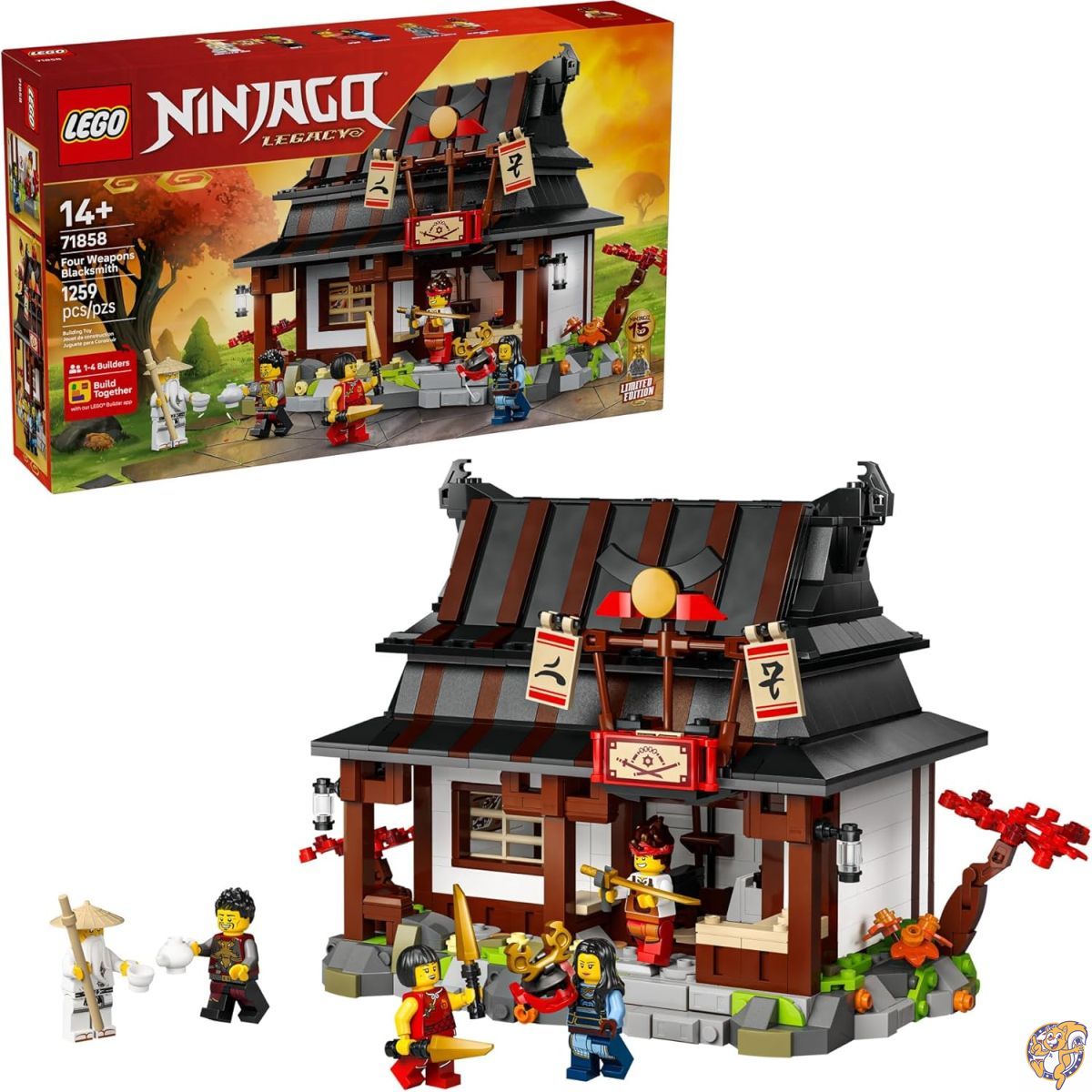 【百貨店大売り出し!引き換え証送達中】レゴ ニンジャゴー (LEGO NINJAGO) 謂われ因縁の鍛冶屋 15周年祝する書き割り 71858 - 向け 忍びの者プレイセット、地びたのお師匠さん（コレクターズ版）+ ミニ図形4体嘱する 10代のお坊っちゃん・お嬢さんへの差し上げ物に至適