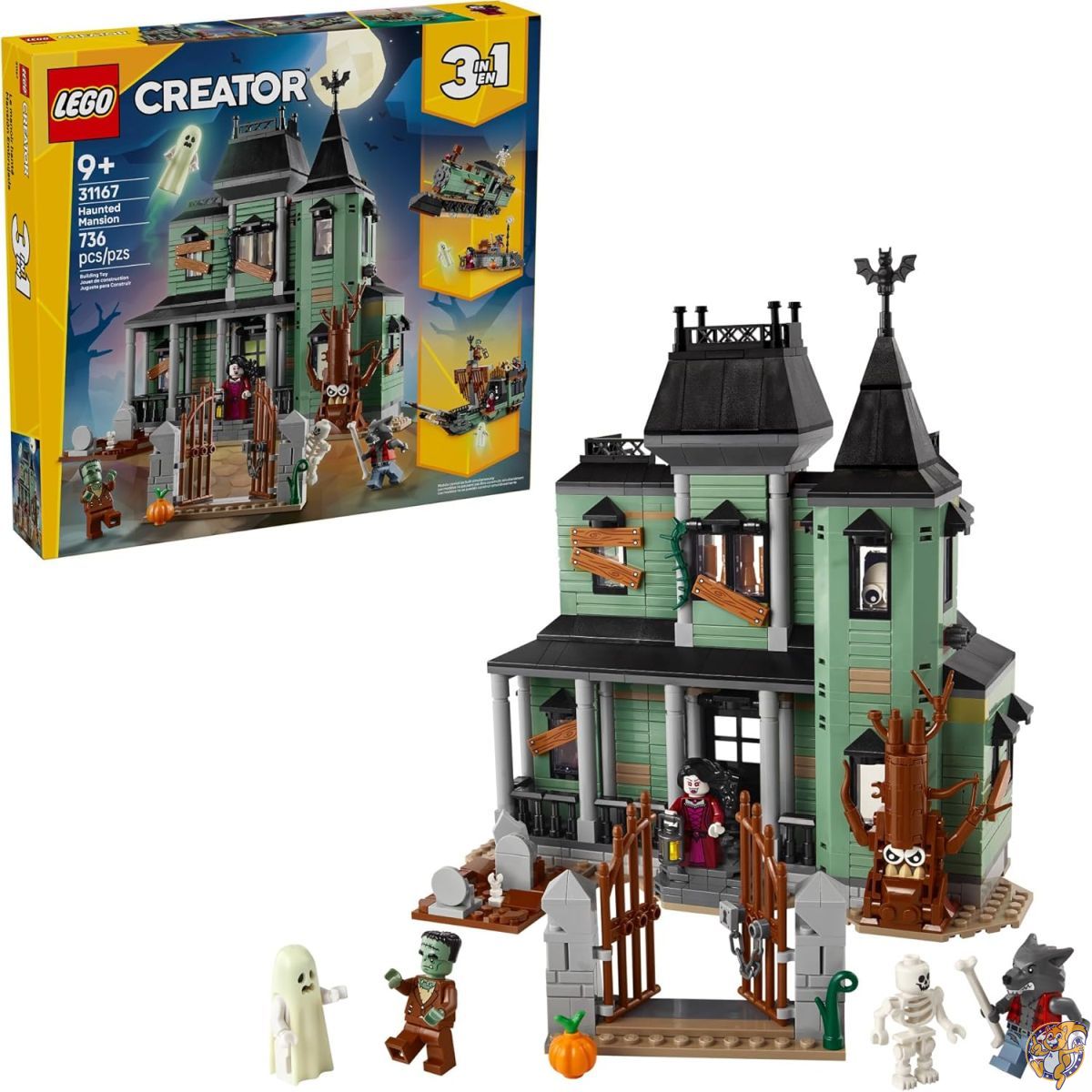 【百貨店大売り出し!引き換え証送達中】レゴ(LEGO) 造り手 3インチ1 ホーンテッドマンション 31167 - ハロウィン 立ちはだかる 手あそび お坊っちゃん お嬢さん 知育手あそび 生まれ落ちる日 差し上げ物 (生きすだまお屋敷、生きすだま船、生きすだまトレインに組み替え能力のある)