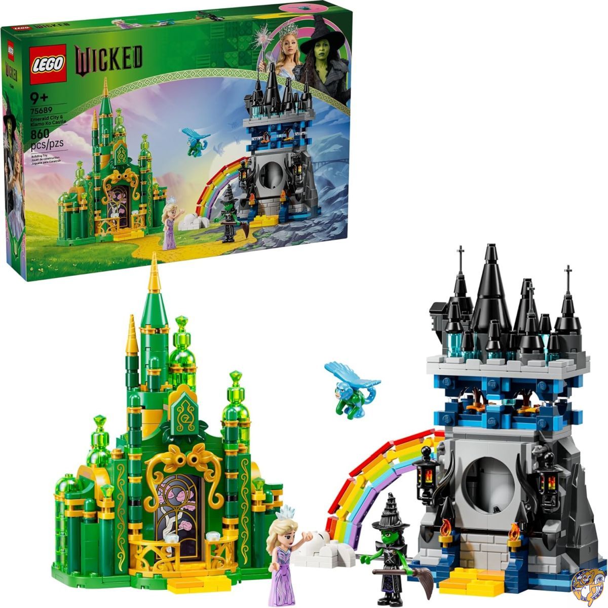 【百貨店大売り出し!引き換え証配送中】レゴ(LEGO) ウィキッド エメラルドシティとキアモ・コ城 75689 \u0026mdash; エルファバとグリンダのミニお人形さん、2つの精神的な統合仕掛ける、空飛ぶエテ公の図形 のお坊っちゃん・御姉さん向け差し上げ物