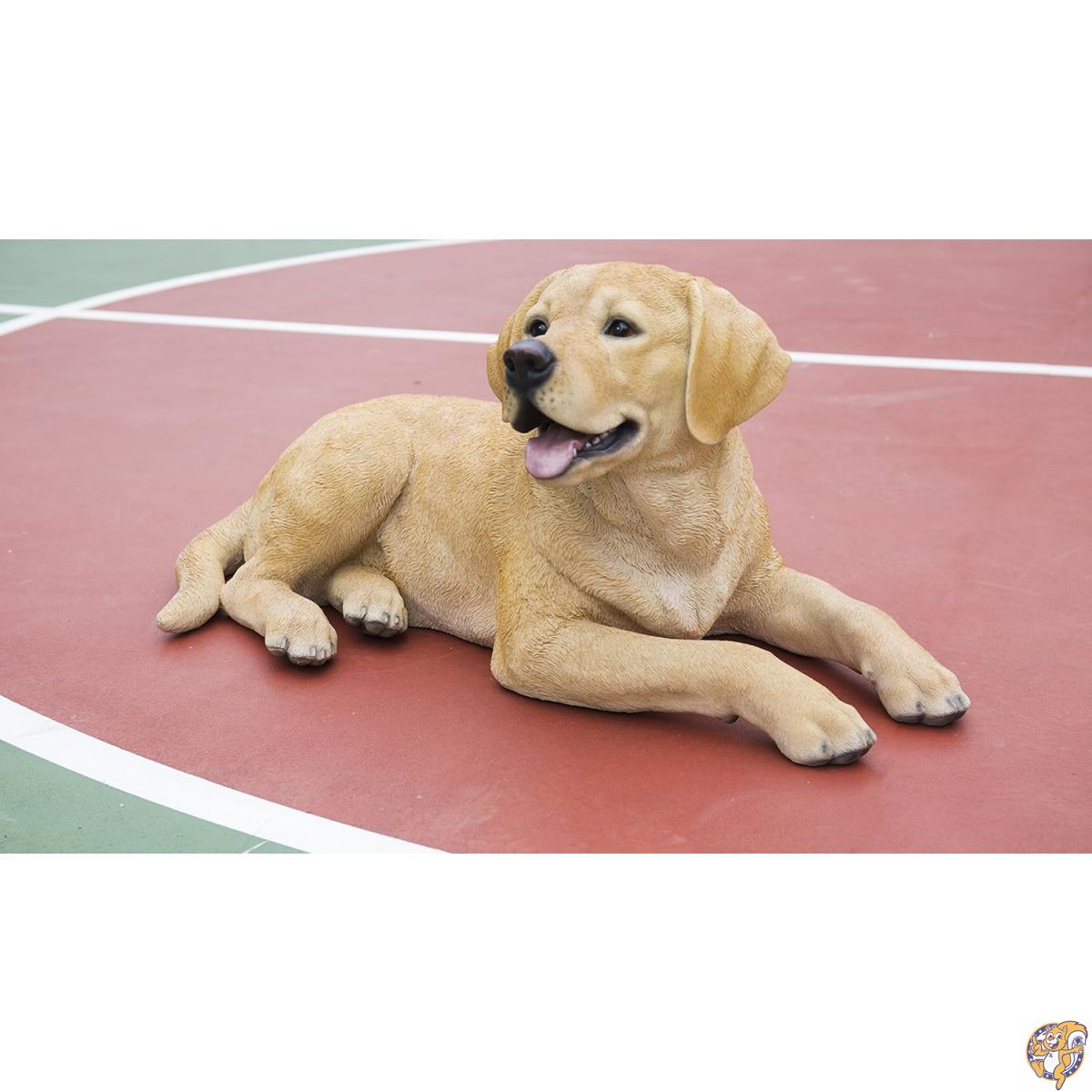 Hi-- Line Gift 87690 かざり付けるラブラドールレトリバー 横たわる黄味がかった犬の像