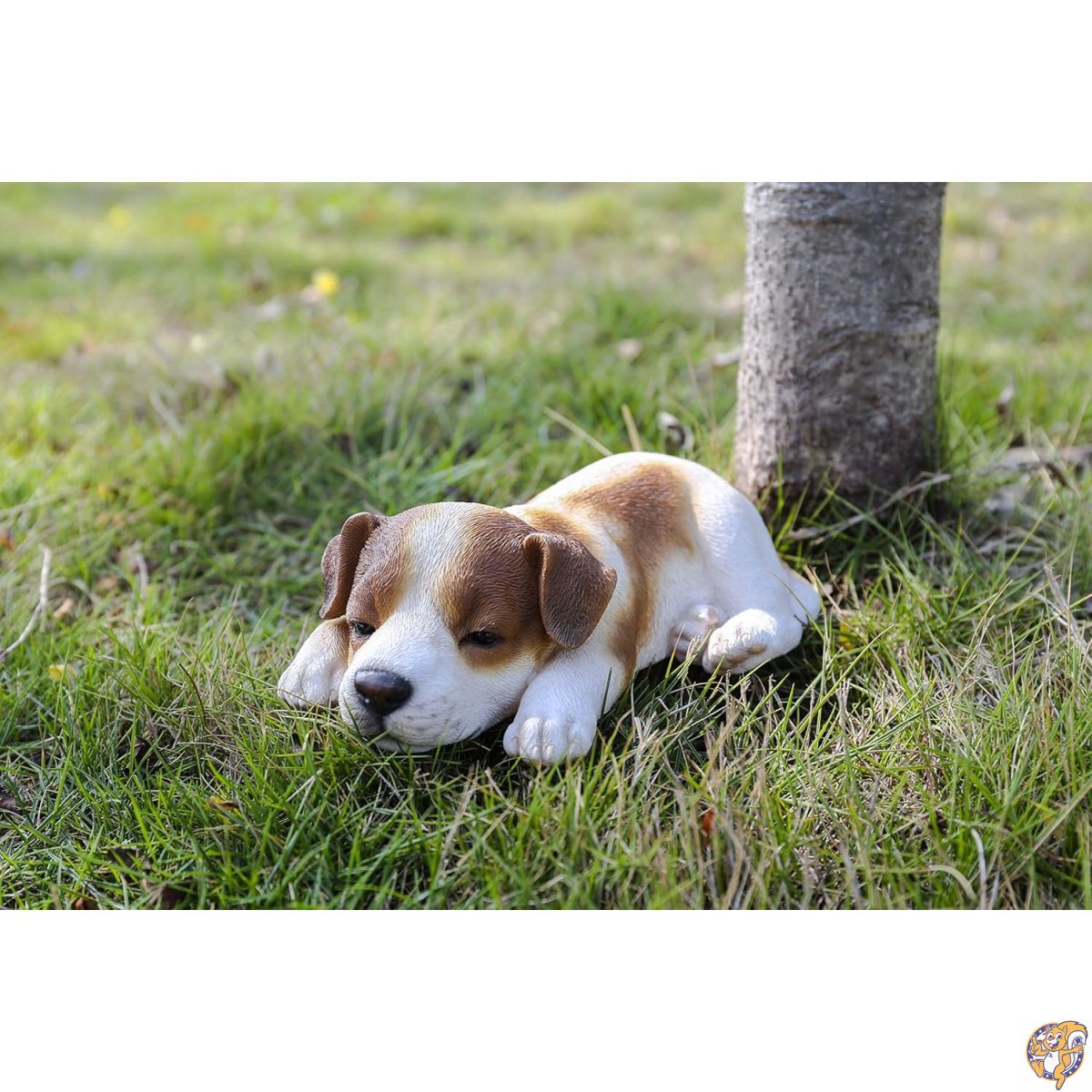 【クーポン券配送中】Hi- Line Gift 87710-K Jack Russell Puppy Sleeping Pet Pals Statue エクステリア・ガーデンファニチャー-ガーデンオーナメント・置物