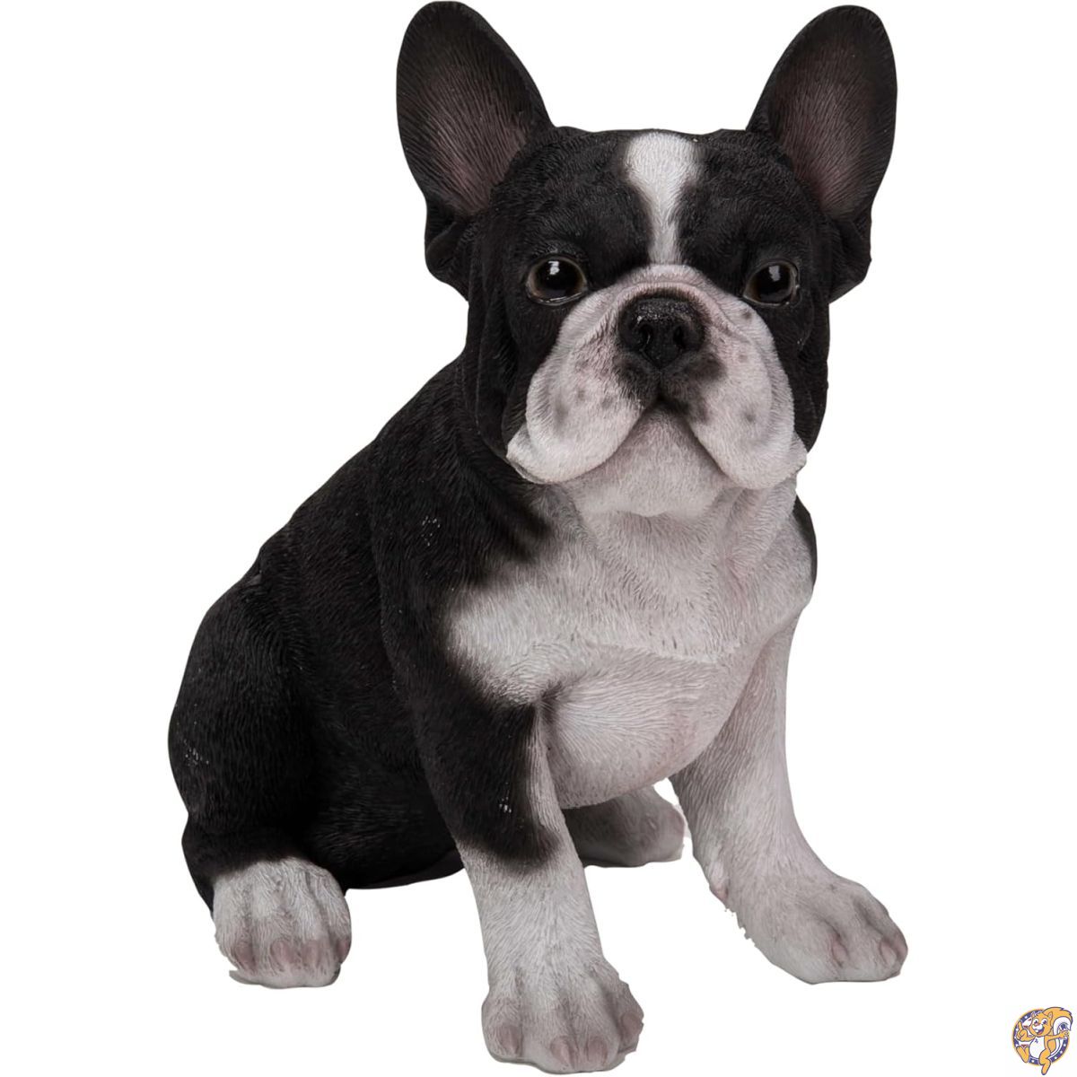 【クーポン券配送中】Hi-Line Gift Ltd 座っているフレンチブルドッグ 犬ころの像 エクステリア・ガーデンファニチャー-花・ガーデン・DIY