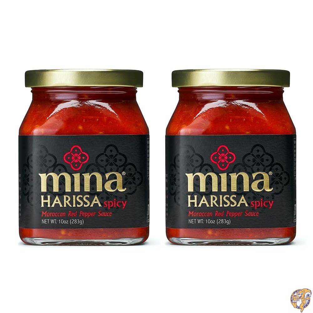 Mina Harissa Hot Sauce（ミナ ハリッサ ホットソース）グルメなモロッコの辛味調味料、ホームスタイル スパイシーレッドチリペースト、爽やかな酸味、10オンス（約283g）×2本セット、料理のアクセントに