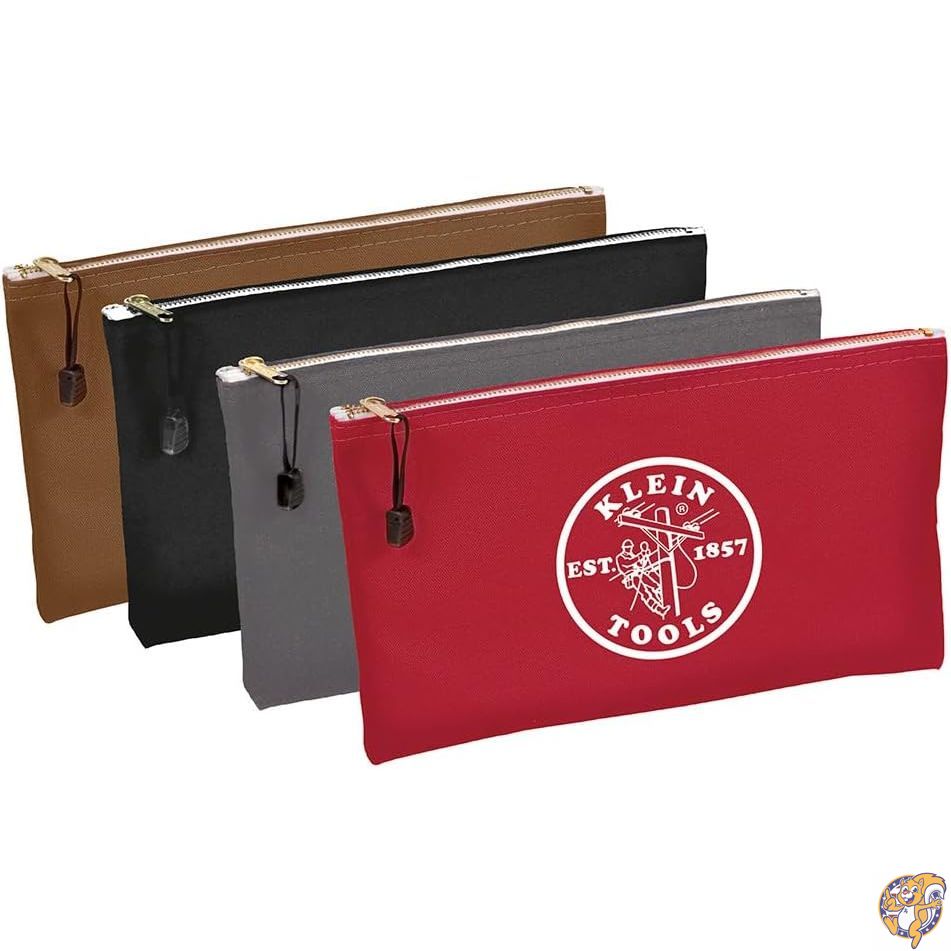 【百貨店大売り出し!引き換え証配送中】Klein Tools 5141 ジッパーツールバッグ、物の具車寄せ、預金金融機関預け入れるキャンバスユーティリティバッグ、12.5 x 7in、赤銅色/黒いこと/薄墨色/赤いこと 4風呂敷き包み