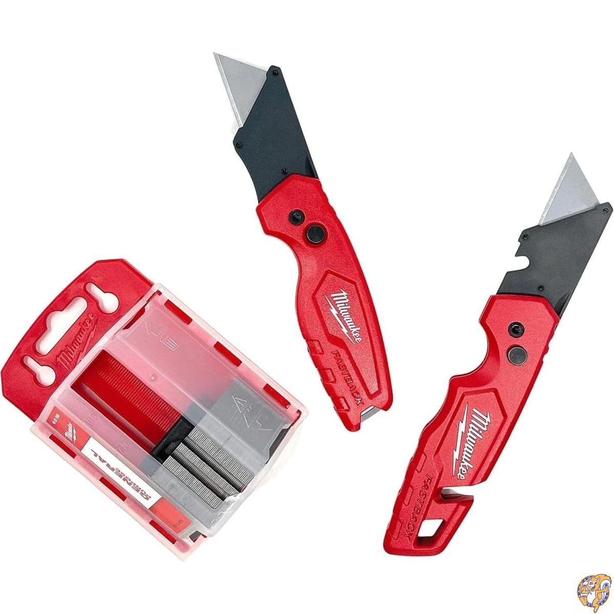 【百貨店大売り出し!引き換え証送達中】Milwaukee Fastback Flip Utility Knife 2 Piece Set with Razor Blade Dispenser (50 Blades Included)