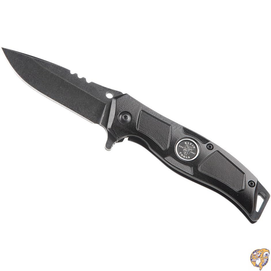 【最大限度2000円引き換え証10日～】Klein Tools 44228 Electrician\u0027s Pocket Knife with Stainless Steel Blade, Perfect for Splitting Cable, Stripping Wire and Everyday Tasks, Black