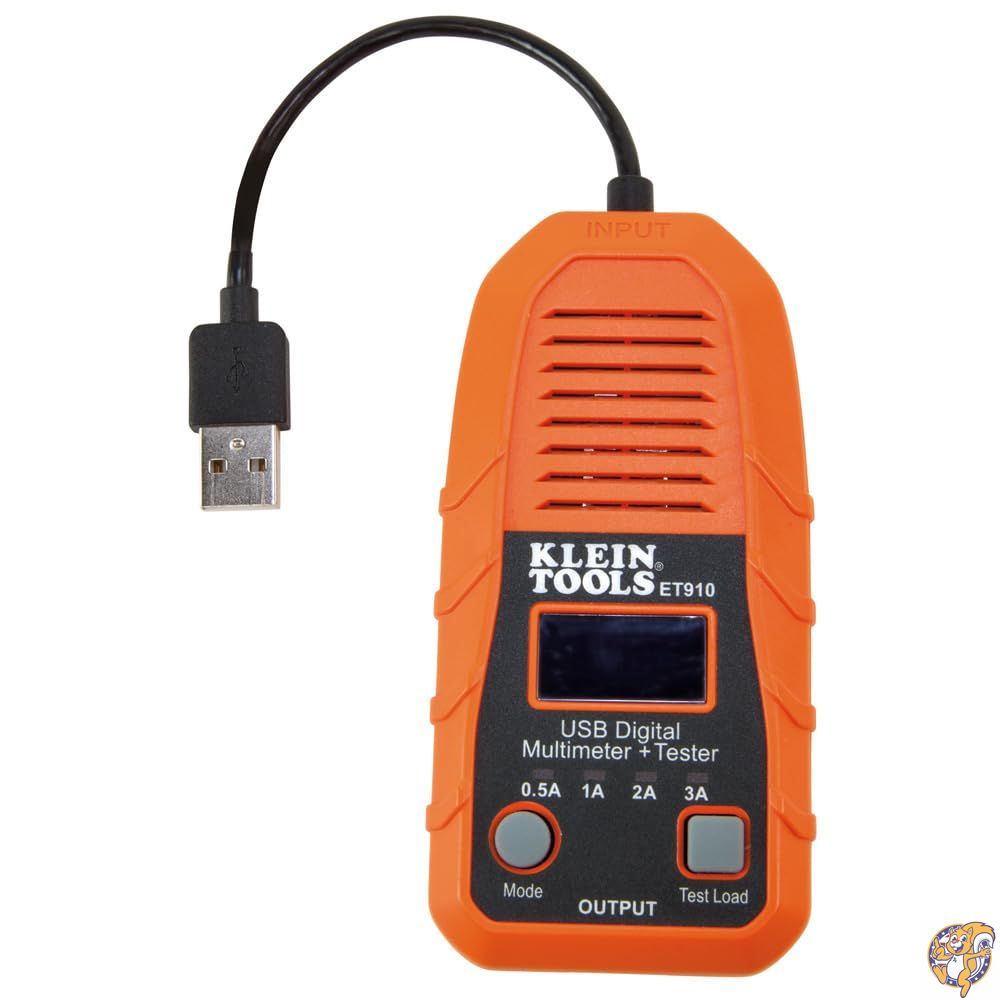 【百貨店大売り出し!引き換え証送達中】Klein Tools ET910 USB Power Meter and Tester, USB-A Digital for Voltage, Current, Capacity, Energy, Resistance, Max Current