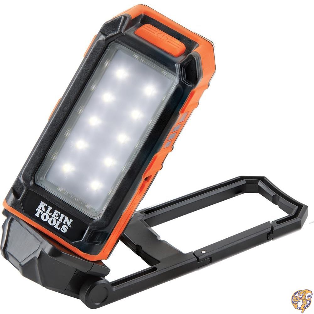 【最大限度2000円クーポン券10日～】Klein Tools 56403 LED Light, Rechargeable Flashlight/Worklight with Kickstand and Carabiner, Charges Small Electronics, for Work, Camping