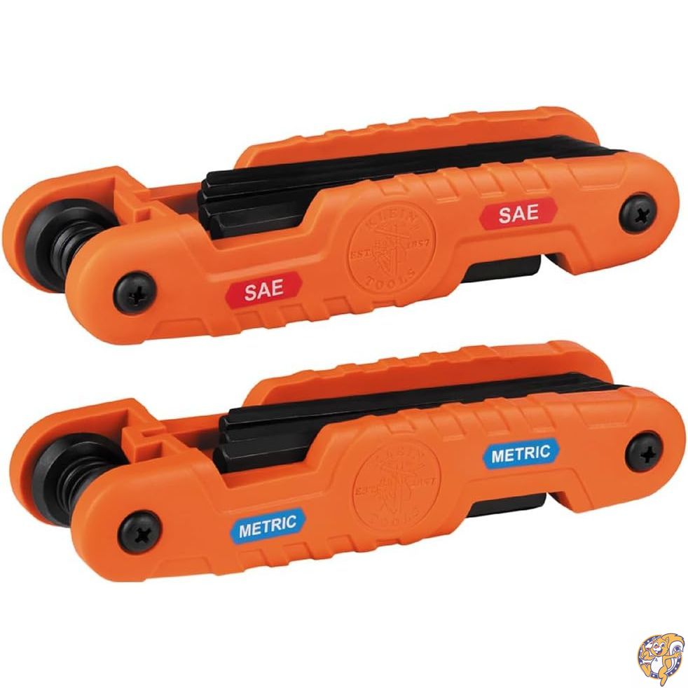 【百貨店大売り出し!クーポン券配達中】Klein Tools 70552 労働者階級折りたたみ六角足がかり書き割り 21足がかり SAE メトリック六角足がかり書き割り 高レバレッジブレード付き添い人 2個容器に並べる