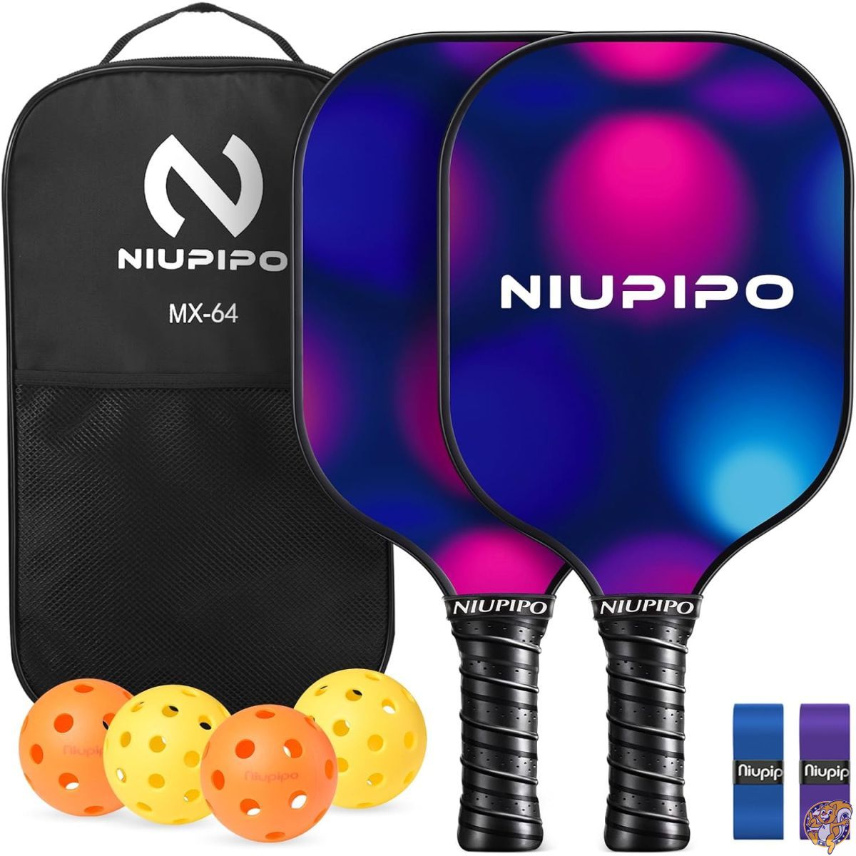 【百貨店大売り出し!引き換え証送達中】niupipo ピックルボールパドル 2/4個書き割り USAPA聞きとどける 軽さピックルボールラケット 思わしいな衣料繊維水のみ境界線の外側 ポリプロピレンハニカムコア付き添い人 座布団手持ち部分 キャリーバッグ付き添い人