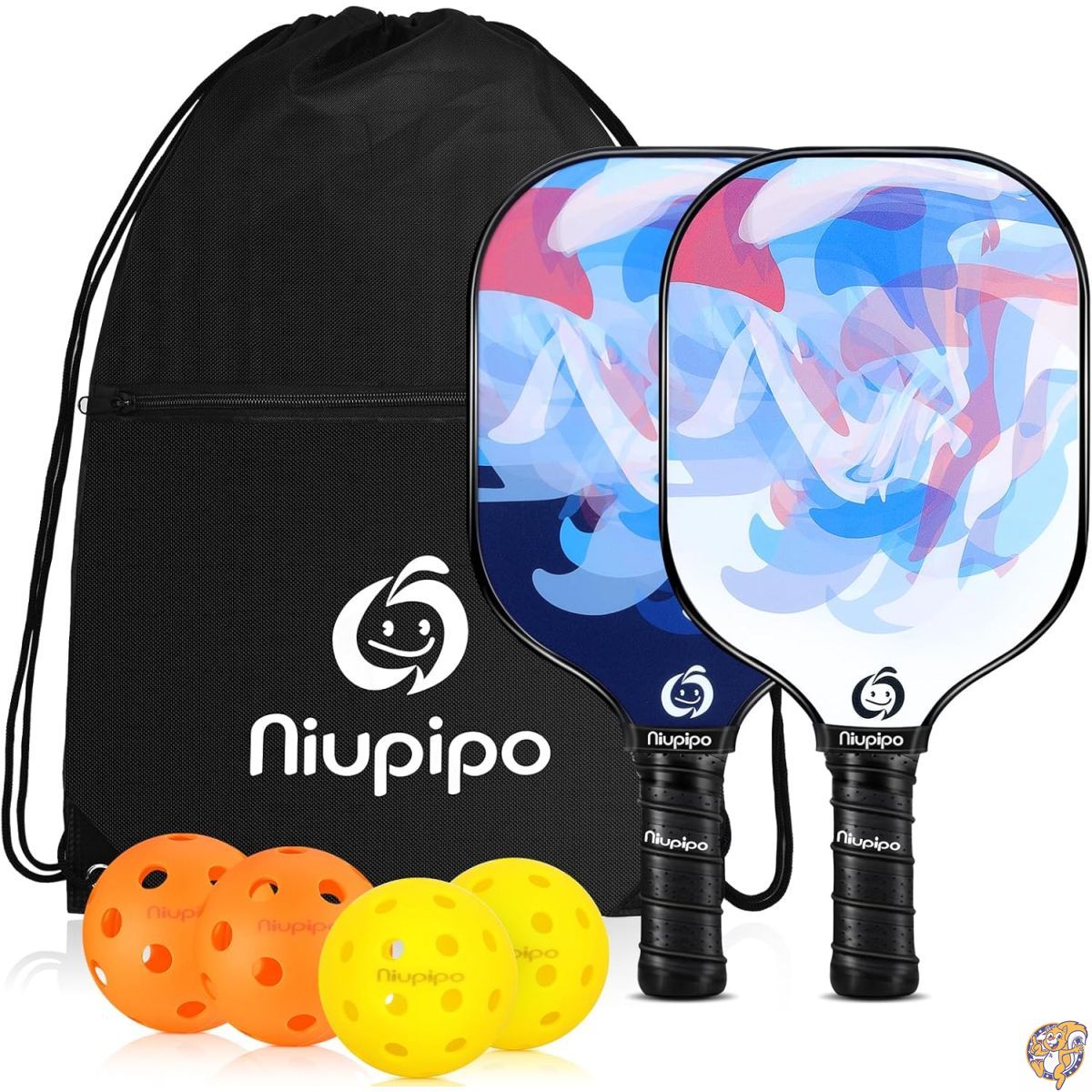 (ニウピポ) Niupipo ピックルボールパドル 青色 2個仕掛ける 衣料繊維水呑みの境界線の外側 ポリプロピレンハニカムコア 座布団手持ち部分 軽さピックルボール 携帯型キャリーバッグ