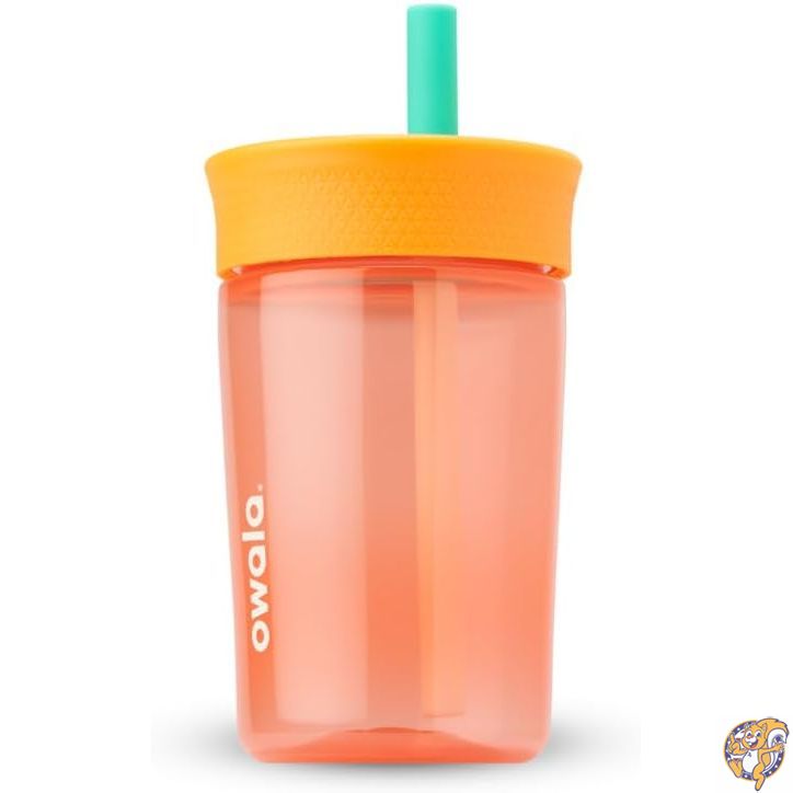 【25日最大4000円クーポン】Owala Kids Insulation BPA-Free Plastic Tumbler with Spill Resistant Flexible Straw, Easy to Clean, Water Bottle, Great for Travel, Dishwasher Safe, 15 Oz, Orange and Peach (Watermelon)｜アメリカグッドバイブス 9,865円
