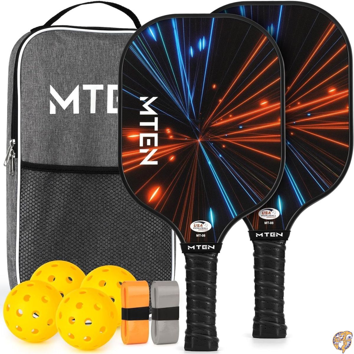 Pickleball Paddles Set of 2, USAPA Approved Fiberglass with 4 Balls, Carry Bag for Beginners \u0026 Pros