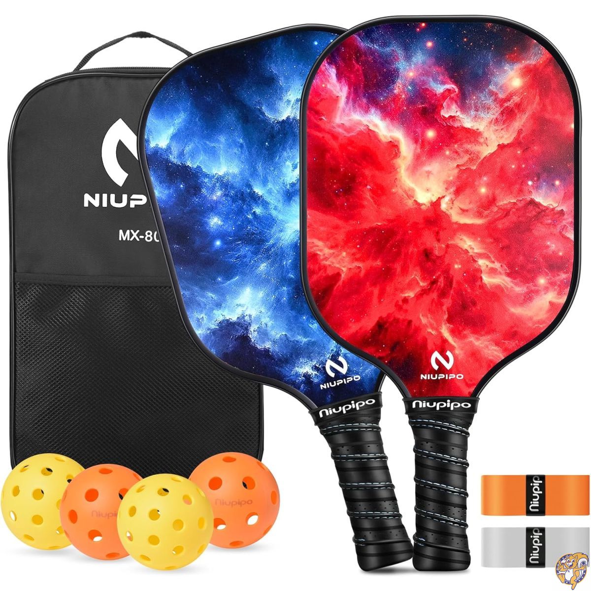 niupipo ピックルボールパドル 2本仕掛ける/4本仕掛ける USAPAお墨付き 衣料繊維水呑み製 櫂＋どんぶり鉢＋専用御徒面子付き添い人 ポリプロピレンハニカムコア 未経験者・男女兼用 軽さ