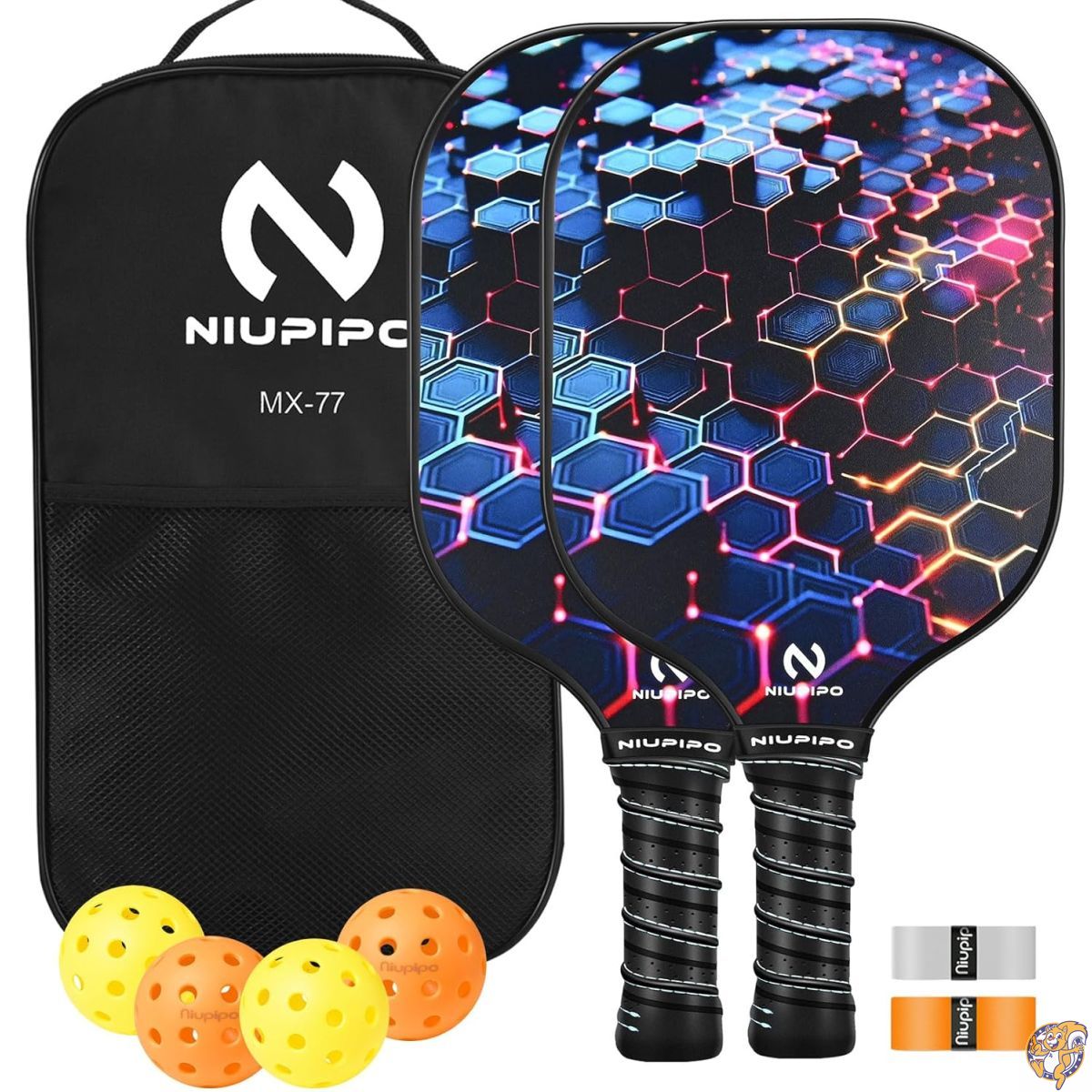 niupipo ピックルボールパドル 2本仕掛ける/4本仕掛ける USAPA御墨付き 衣料繊維水呑み製どんぶり鉢・御徒面子付き添い人 ポリプロピレンハニカムコア 軽さ 未経験者向け 男女兼用