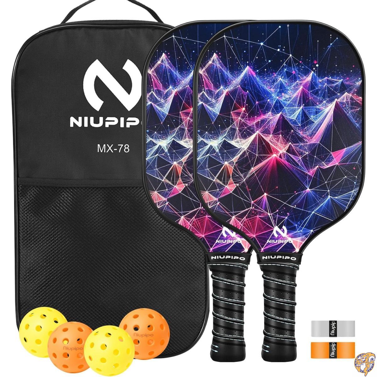 niupipo ピックルボールパドル 2/4個仕掛ける USAPA聞きとどける 軽さピックルボールラケット 思わしいな衣料繊維水呑み境界線の外側 ポリプロピレンハニカムコア付き添い人 座布団手持ち部分 キャリーバッグ付き添い人