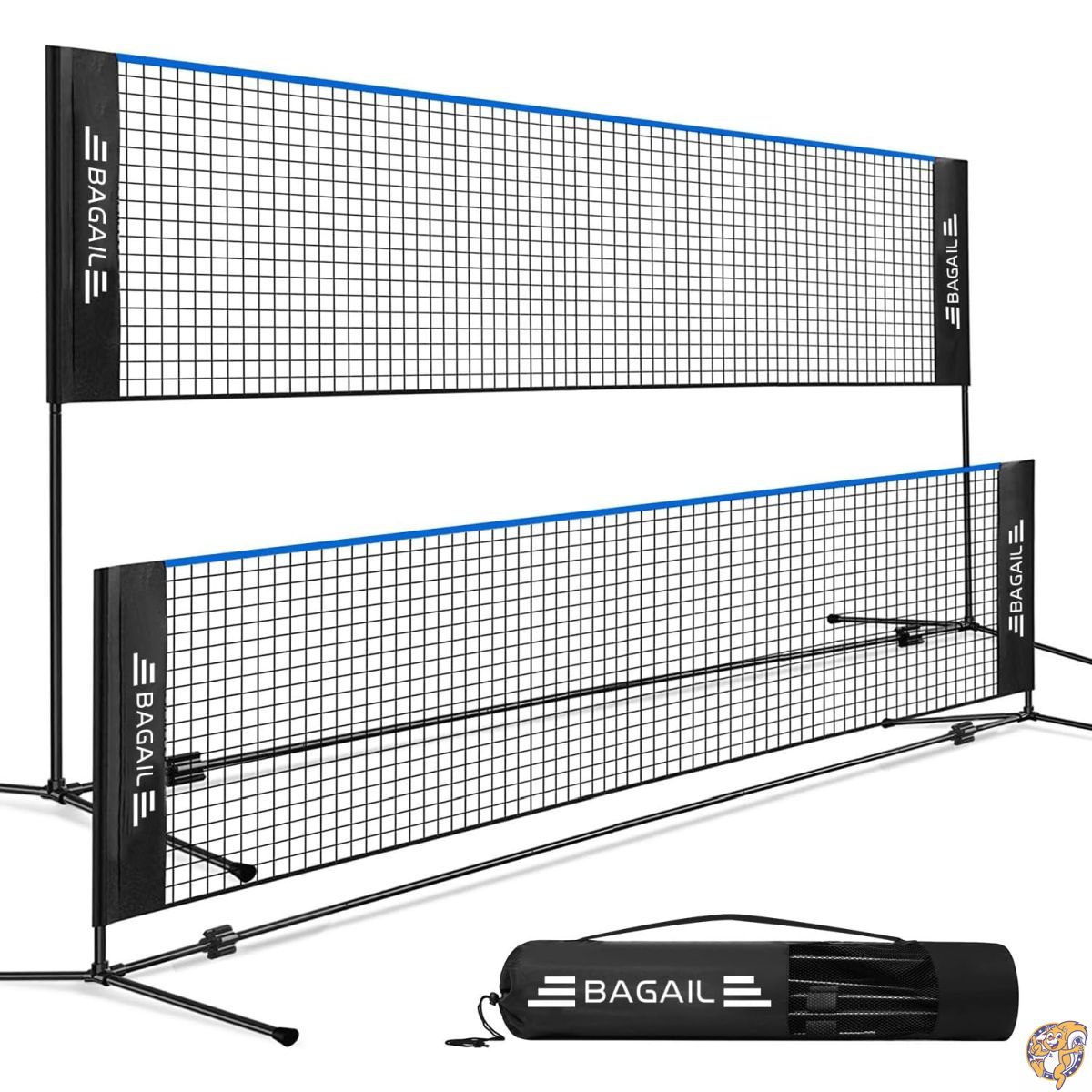 【百貨店大売り出し!クーポン券持参中】BAGAIL Badminton Net, Foldable Nylon Net 10 フィート/14フィート/17フィート Wide, Hieght Adjustable Stand and Portable Carry Bag, Easy to Assemble or Disassemble, Ideal Sports for Tennis, Volleyball