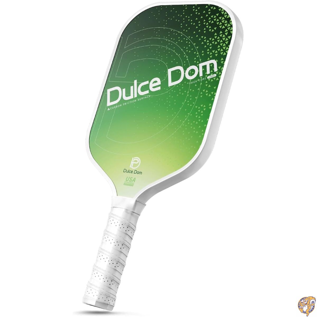 【最大限度2000円引き換え証10日～】DULCE DOM カーボンファイバーピックルボールパドル 16粍ポリマーコア付き添い人、緑であること