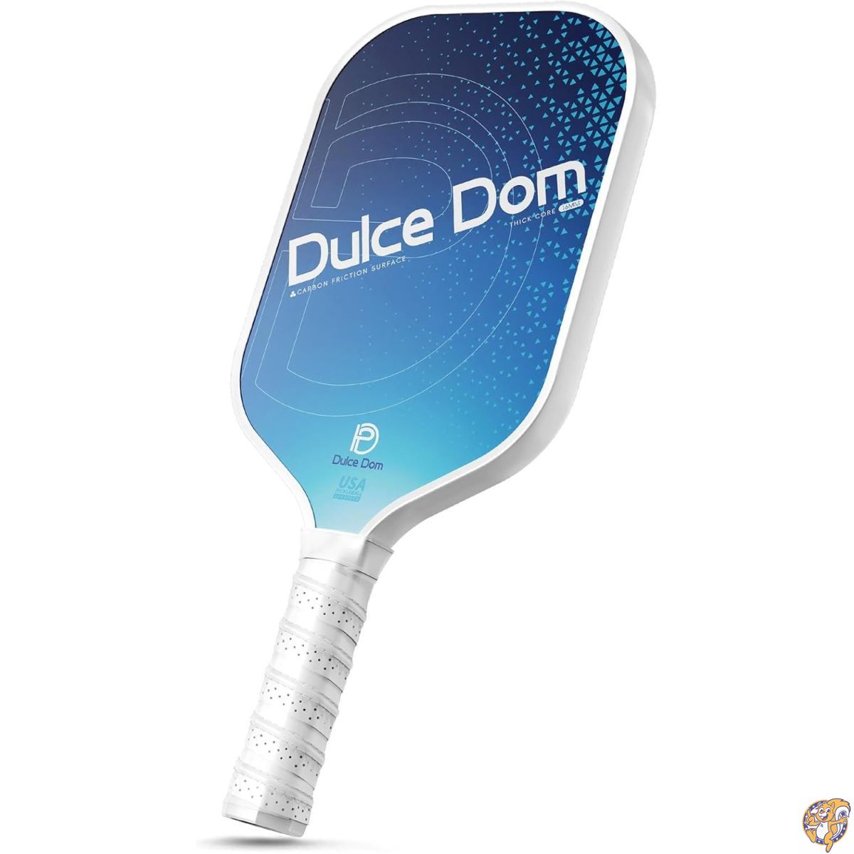 【百貨店大売り出し!引き換え証送達中】DULCE DOM カーボンファイバーピックルボールパドル 16粍ポリマーコア付き添い人、青碧