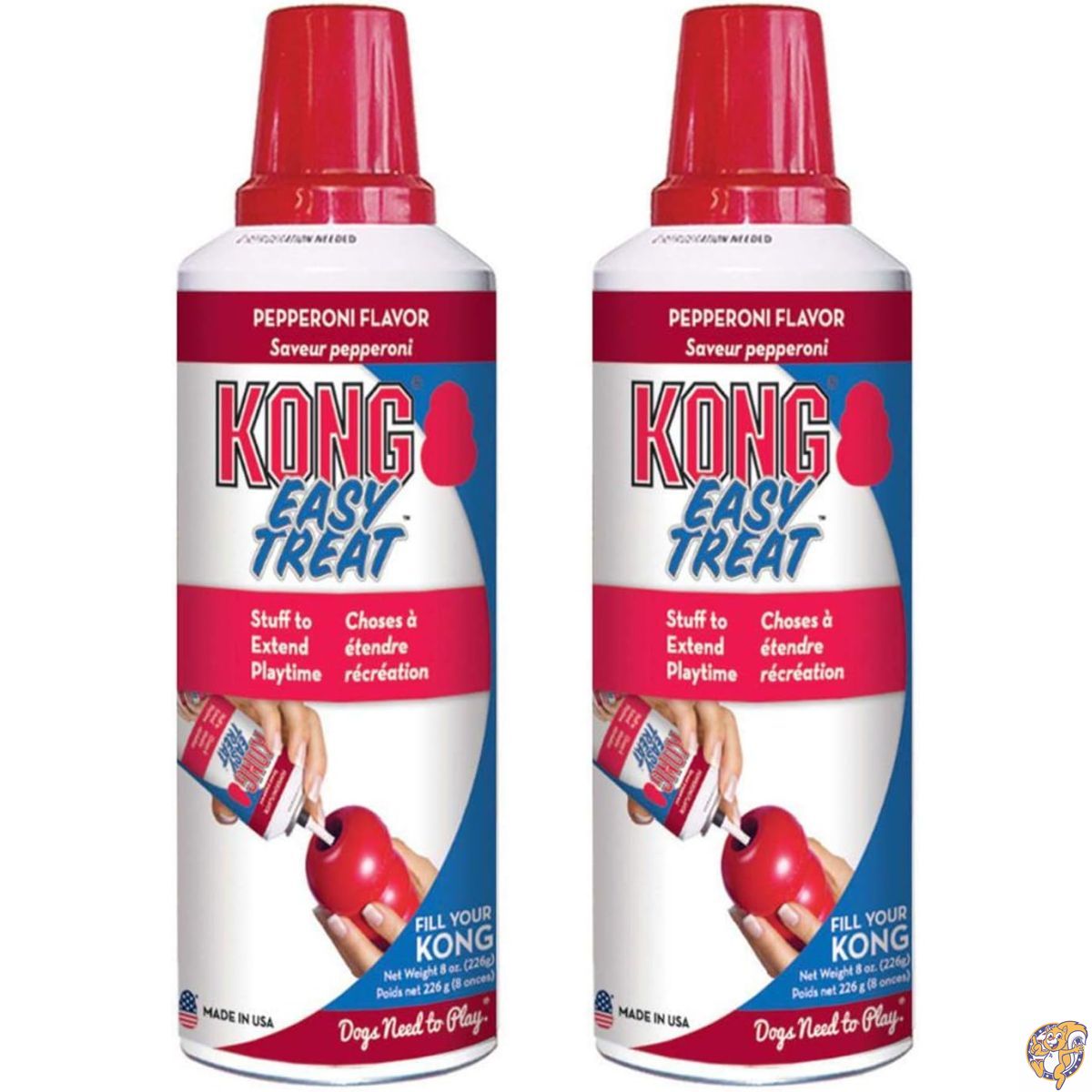 KONG Easy Treat ペパロニ - 犬用知育玩具専用ペースト（8オンス/約226g × 2本セット） 犬のストレス解消・トレーニングに